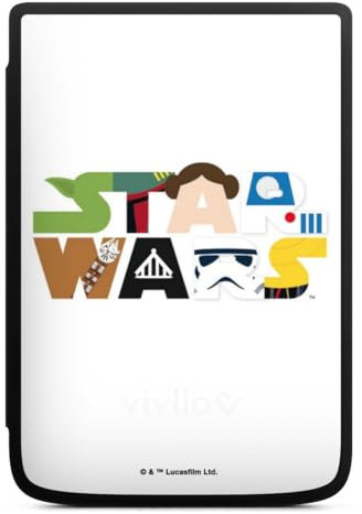 Coque pour liseuse Compatible avec Vivlio Touch HD Plus Etui pour liseuse Protection pour liseuse Star Wars Bande dessinée Logo