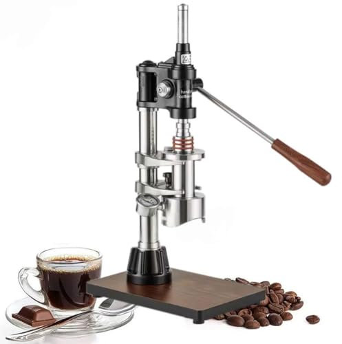 XGHDPBM Lever Pull Manual Espresso Coffee Machine, 16 Bar Hand Pressure, Commercial Lever Espresso Cappuccino Coffee Maker, 100ml Capacity, Brown