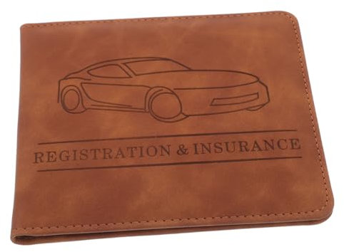 BELLIFFY Car Insurance and Registration Holder Leather Case Organizer for Drivers License Document Storage in Car Interior Accessories