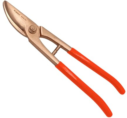 WEDO Funkenfreie Blechschere, Metallschneider, robuste Schere, nicht-magnetische Beryllium-Kupferschere, korrosionsbeständig, ergonomische und komfortable Griffe, BAM- und FM-Zertifikat, Länge 280 mm