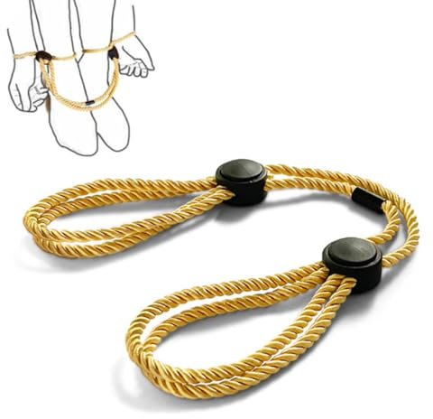 NHQZ manette per coppia,Manette per giochi sessuali,BDSM, Corda in nylon per sesso bondage,manette per il sesso per il letto,regolabile(oro)