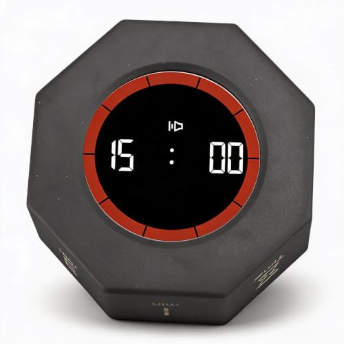 Pomodoro Timeruhr, Schreibtischproduktivitätswürfel Timer mit G Sensor, Achteckiger Schreibtisch Produktivitätsflip Timer mit 5,15, 30, 45, 60 Minuten Voreinstellungen für ADHS