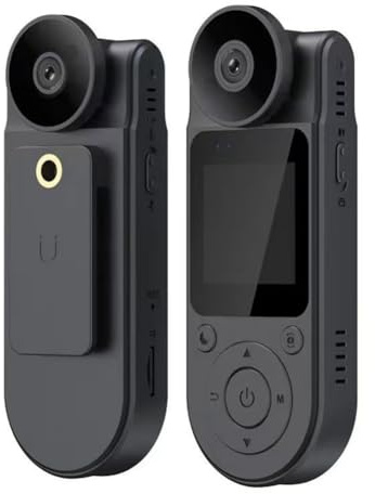 Vocdikficy Mini Telecamera HD 1080P, Videoregistratore Digitale Portatile, Bodycam, Hotspot Wi-Fi A Infrarossi, Visione Notturna, Telecamera della Polizia