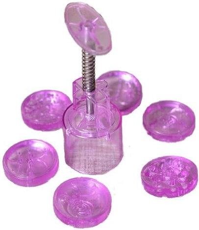 50g 3D Hand-Pressure Moon Cake Mould,Cookie Cutters Shapes Baking Set,Mooncake Mould Press with 6 Stapms DIY Cake Cookie Baking Tools