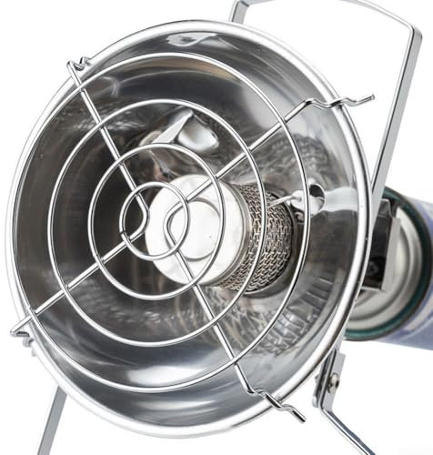 Feeshoppher Calentador de gas portátil de acero inoxidable calentador de espacio al aire libre propano butano estufa de camping con alta conversión de energía para actividades de clima frío