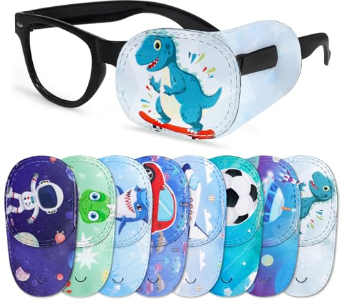 8 Pezzi Benda Occhio Pigro Bambini Bambina,Unicorno Sirena Pcclusore Occhio Eye Patch Coprente Per Occhio Pigro Ambliopia Benda per Occhio per Occhiali Che Curano Ambliopia
