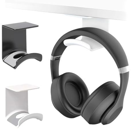 JUGUTA Headset Halterung Tisch, universelle Gaming-Kopfhörerhalterung mit 3M-Klebepad - für Wand & Schreibtisch, rutschfest, trägt bis zu 1kg - 2 Stück