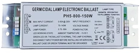 NZBZKKNBCP Lampe électronique germicide UV PH5-800-150W 220V Traitement des gaz résiduaires Ballast de tube ultraviolet Lampe for plaque UV Redresseur ballast(150W)