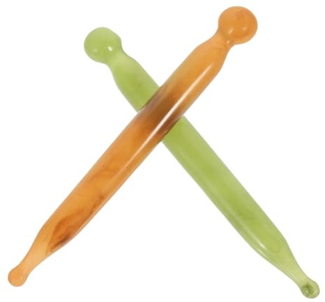 VALICLUD 2 Stück Resin Gua Sha Massage Sticks Multifunktionales Akupressur Massagegerät für Gesicht Nacken Schulter und Rücken Glatt Oberfläche für Sanfte Hautpflege und Entspannung