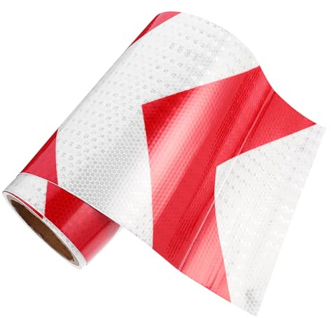 HOLIDYOYO Ruban Réfléchissant Adhésif de Sécurité Rouge et Blanc Bande Signalisation Imperméable pour Véhicules et Avertissement Routier Autocollant Visibilité Renforcée Anti-collision