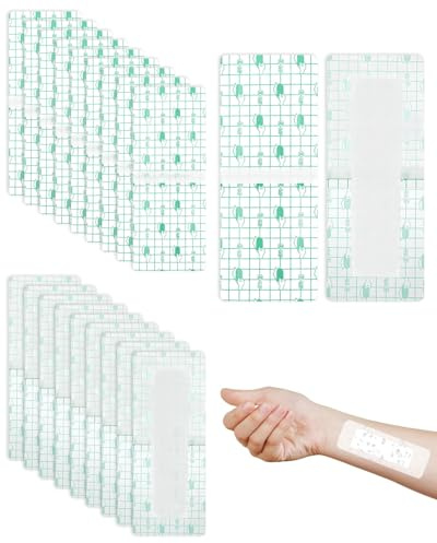 HUVZOR 20 Stück Duschpflaster Wasserfest - 15 x 10 cm Wasserdichtes Pflaster, Atmungsaktiv Folienverband, Tattoo Folie Wasserfest für Schwimmen, Duschen, Pflege nach dem Tätowieren und Hautschutz