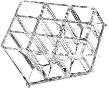 SILENRADAWN Organizer Cosmetici Trasparente Scomparti Contenitore Portarossetti in Plastica Resistente Salvaspazio per Casa e Negozio Porta Trucchi da Banco Compatto e Funzionale