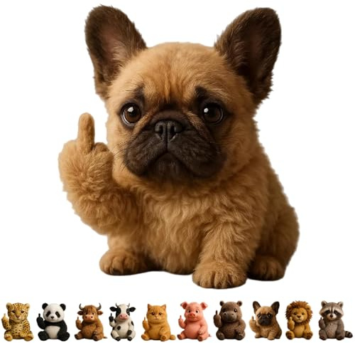 ActSo Middle Finger Plush Animals,lustiger Mittelfinger-plüschhund,niedlicher Lustiger Mittelfinger-plüschhun,Cute Middle Finger Plush Highland Cow,Stress Relief Decor Gift,for Home Office Desk-A