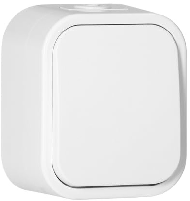 MIRATIC Bouton Sonnette Filaire Exterieur Etanche IP54 Bouton Poussoir Sonnette Saillie Robuste Interrupteur Mural pour Commande Carillon Filaire (blanc)