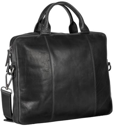 Leonhard Heyden Roma Slim Zipped Briefcase 1 Compartment Black