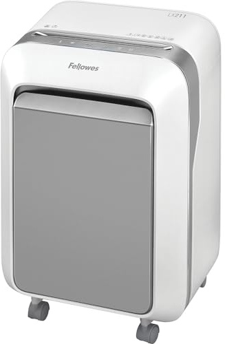 Fellowes Powershred LX211, destructeur de Documents Coupe Micro 15 Feuilles pour Petites Entreprises/Bureaux à Domicile équipé de la Technologie SafeSense et 100% Anti-bourrage - Blanc