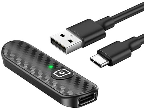 ATUMTEK Bluetooth Remote Shutter, Carbon Fiber Design, Rechargeable Camera Remote Control for iOS & Android Smartphones, Compact and Portable, with Type-C Charging, 10m Remote Range, Bluetooth 5.0