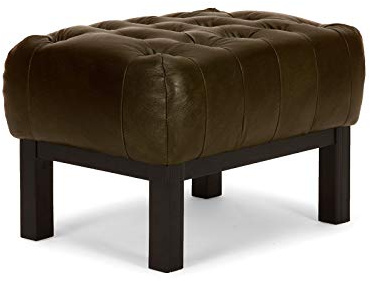 Woodkings Chesterfield Hocker Kingsfield Echtleder antik Braun | Lederhocker, Fußhocker, Federkern, Unikat, Stilhocker, Für Ohrensessel