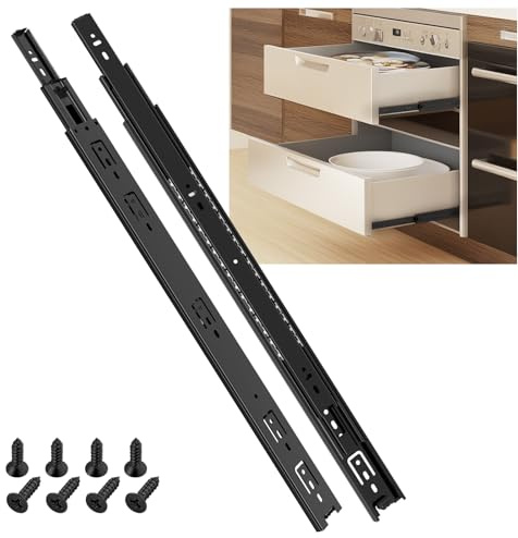 SHUHANG Schubladenschienen Vollauszug mit Kugelgelagerten Schubladenauszug 500mm Schubladenschiene Küchenschubladen Schubladenführungen 45 KG Tragfähigkeit Seitenmontage 1 Paar