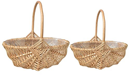 Cabilock 2 Rattan-körbe Natürliche Blumenkörbe Für Hochzeiten Und Heimdekoration