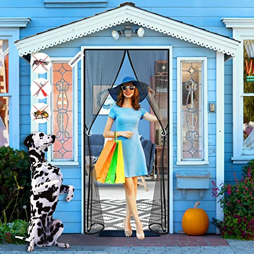 Mosquitera Magnética Cifrado 230 x 240 cm Magnético Anti-Mosquitos Cortina De Puerta Puerta De Pantalla Magnética Verano Hogar Anti-Mosca Mudo Pantalla Negro