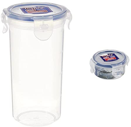 Lock & Lock 430ml Round Food Container & HPL931 Round Storage Container - Clear/Blue, 100 ml