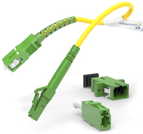 EMSECKO Cavo in fibra ottica da LC a SC 20CM (LC/A PC-SC/A PC) OS2 Simplex monomodale 3,0 mm LSZH, FTTH