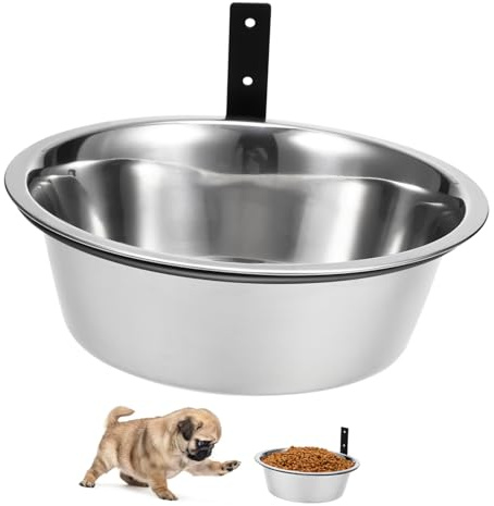 Yardwe Erhöhte Hundeschale Mit Wandhalterung 8 Zoll Edelstahl Futternapf Für Große Und Mittelgroße Hunde Komfortable Fütterung Und Leichte Reinigung
