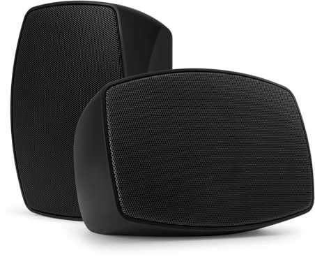 Power Dynamics BHW40BK Altavoces de 4 para Montaje en Pared, Resistente a la Intemperie IPX5, 100V/8 Ohm Ajustable, Exterior/Interior, Rejilla de Grado Marino, Altavoces de Instalación, Línea 100V