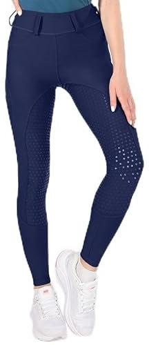 OR S-LINE Damen Reitleggins Vollbesatz für Sommer mit Handytasche high Waist Reithose hochelastisch (DE/NL/SE/PL, Numerisch, 36, Regular, Regular, Navy)