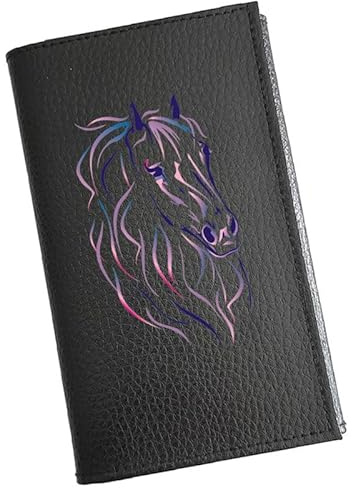 Syl'la - Portatarjetas gris y papel de coche para mujer, Negro - Caballo, 0, Caballo