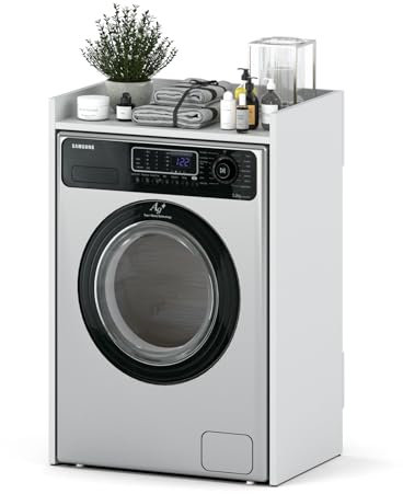 MRBLS_HOME Armadio per lavatrice 66 x 97 x 48 cm - Minimalista - Lavatrice o Asciugatrice - Bianco Opaco