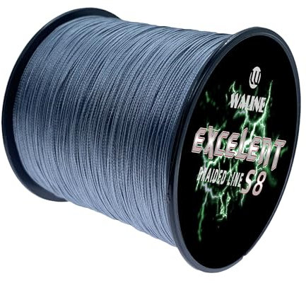 Waline Super Strong 8 Strands Braided Fishing Lines 300m 20lb-100lb PE Fishing Line Multifilament Sea Fishing Braid Line (Grey, 40lb/0.28mm/ 300m(328yds))