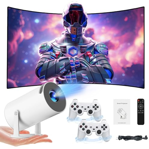 Y5S Mini proiettore e gioco 64G, 10000 giochi 3D integrati, 1280 x 720P, girevole a 180°, proiettore per videogiochi retrò 4K con 2 controller wireless, uscita HDMI, WiFi 5G e Bluetooth, Android 11,
