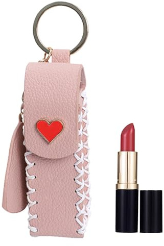 Dtaigou Étui à Rouge à lèvres | Support Portable en Cuir synthétique pour baume à lèvres, Pochette à Rouge à lèvres, Porte-clé étanche pour Femme, Petite Amie, mère, épouse, Refer to