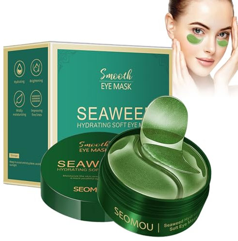 Patch Yeux Anti Cernes 60 PCS,Algues Masque Yeux,Patch Cernes et Poches,Contour Des,Masques Hydratants pour Les,Anti Rides,Poche,Soins Des