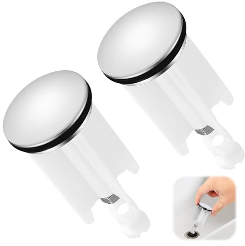 2 tappi per lavandino, tappo di scarico per lavandino, tappo di scarico del lavandino, tappo universale per lavandino, 40 mm, per tutti i lavandini e bidet, a tenuta stagna