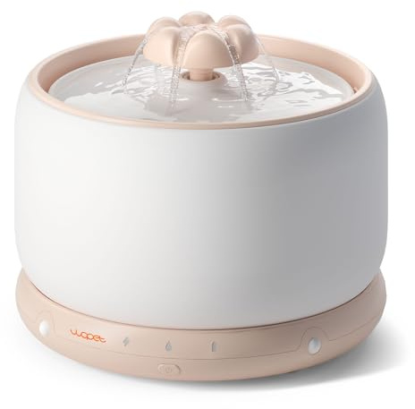 WOPET Fuente de agua inalámbrica para gatos, fuente de agua inalámbrica de cerámica para mascotas con batería recargable de 5000 mAh, dispensador de agua premium de 3L/2,863.3 g para gatos y perros