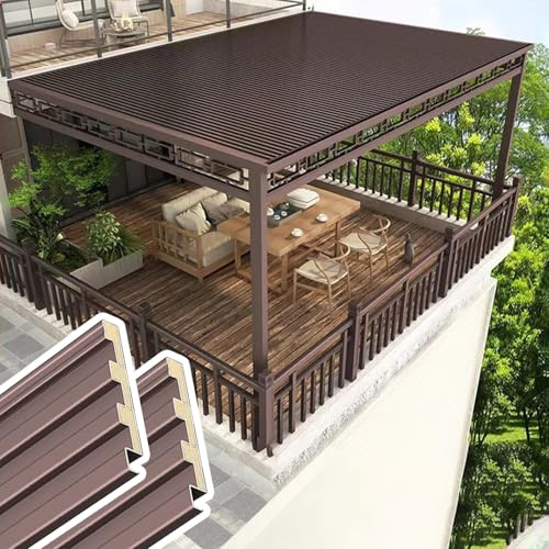 Lamiere per Copertura Tetti Pannelli di Copertura per Pergolati, 1, 2, 5, 8 Pannelli di Copertura Antivento in Metallo, Lastre di Copertura Ondulate con Riempimento in Policarbonato, per Capannoni, Pa