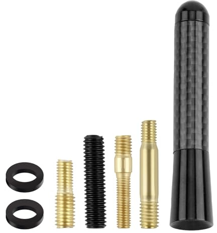 CJMUQHEHH Antenne Auto Courte Universelle 8 cm, Mini Premium, Noir, FM/AM, 2 Canaux