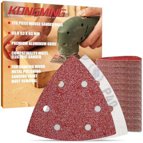 KONGMING 120 stycken slippapper, triangulär slipmaskin, kardborreband 40