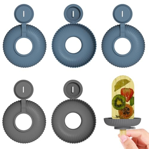Ice Stick Holders, 6PCS Silicone Ice Lolly Drip Catcher Drip-Proof Freeze Treats Holder for Home Outdoor Summer Party