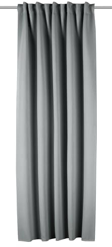 Sehlbach Tenda pronta per l'uso con fettuccia, Dimout uni, Antracite, 135 x 245 cm, A risparmio energetico in inverno, Termoresistente in estate, Facile da applicare, Coprenti, Drappeggio perfetto