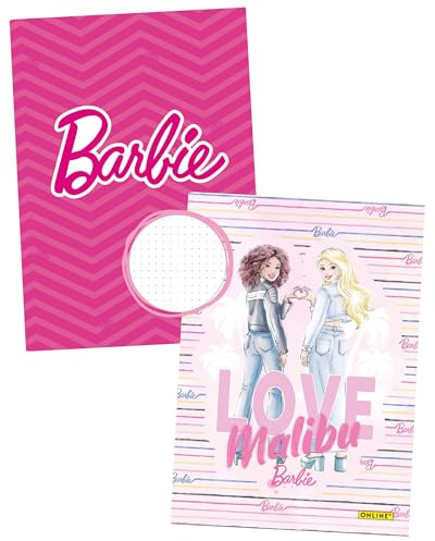 Online Notizbücher Barbie A5, dotted I Pinkes und beiges Notebook 192 Seiten, 96 Blatt mit Barbie-Schriftzug I 2x Kladde für Schule & Alltag I Hardcover Notizheft I Auch als Bullet Journal & Tagebuch