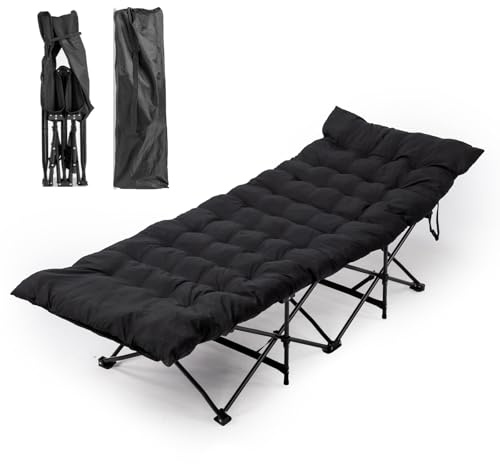 LEADZM Feldbett Klappbar mit Matratze，Campingbett faltbar für Erwachsene, 190x71x36 cm, Stahlrahmen, strapazierfähig & tragbar für Camping,Outdoor und Indoor, mit Aufbewahrungstasche