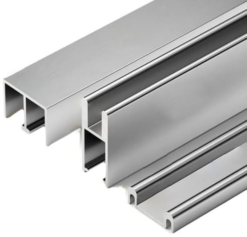 Serenitison Laufschiene für Schranktür,Schiebetürbeschlag für Glas,Aluminiumlegierung SchiebetüRbeschlag,SchiebetüRsystem Gleitschiene,Obere und untere Schiebetürrollen für Vitrinen,Rostbeständig