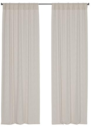 domus&trend - Tenda da arredo per Interni Ignifughe Filtranti, Tende a Pannello 140x300 cm, Per Casa Binario o Bastone, Tende a Pannello Moderne, 100% Made in Italy (Beige_Attacco per bastone)