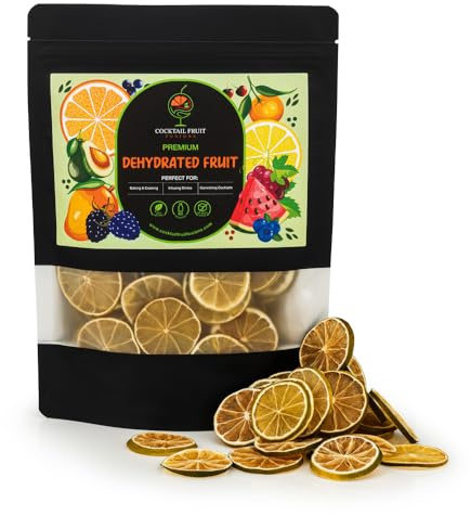 Dehydrated Lime Slices Wheels | 100% Natural Air-Dried Citrus Fruit Slices | Vegan & Gluten-Free | Citrus Dry Wheels for Garnishing Cocktails, Drinks, Cooking, Baking & Tea (35 LIME WHEELS)