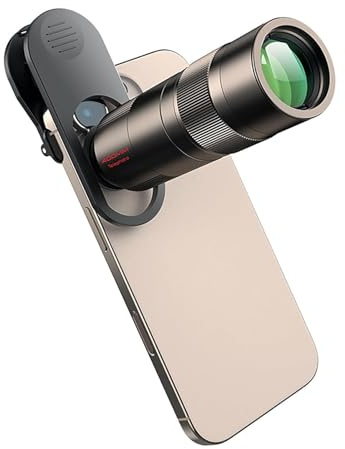 Fabater Teleobjektiv, 400 Mm Mobilkameraobjektiv, Universal On HD Långfokus Telefoto Zoom-telefonlins, Förbättrad Version för och Smartphone med Resefodral