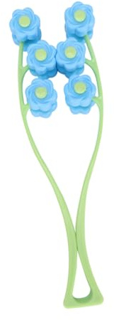 Beavorty Rouleau de Massage Facial V Forme Poignées Vertes et Billes Bleues, Outil Compact Double Menton, Massage Manuel Visage, Rouleaux Faciaux Légers et Portables, Soins Beauté Visage